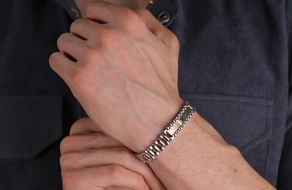 دستبند نقره مردانه